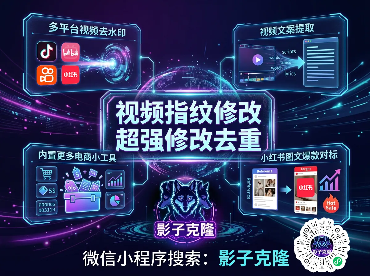 视频文案提取工具_一键视频转文字_短视频去重去水印全能平台-影子克隆AI